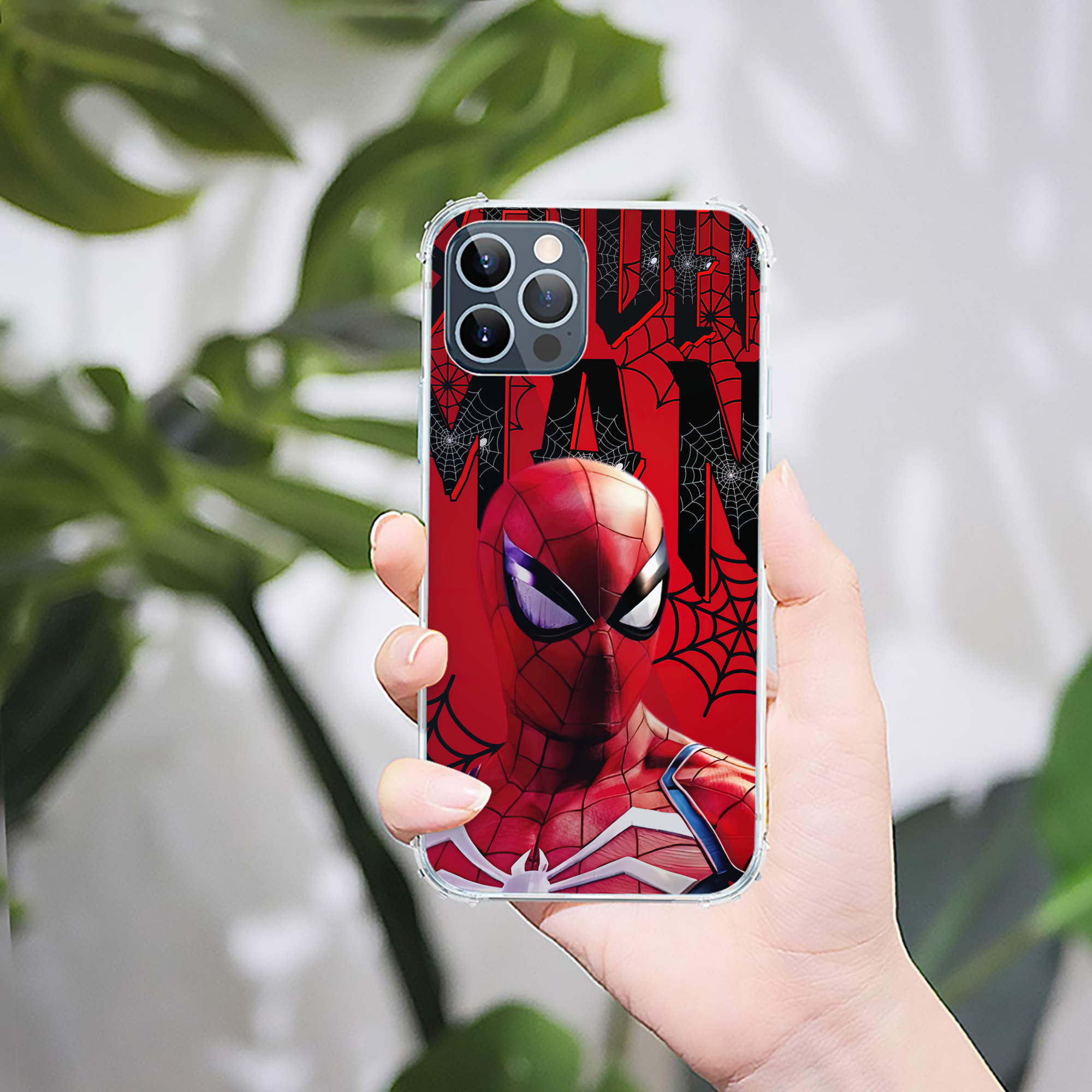 （画像用） Spider Man スパイダーマン 【iPhone 12シリーズ対応】透明スマホケース（クリアソフトケース）